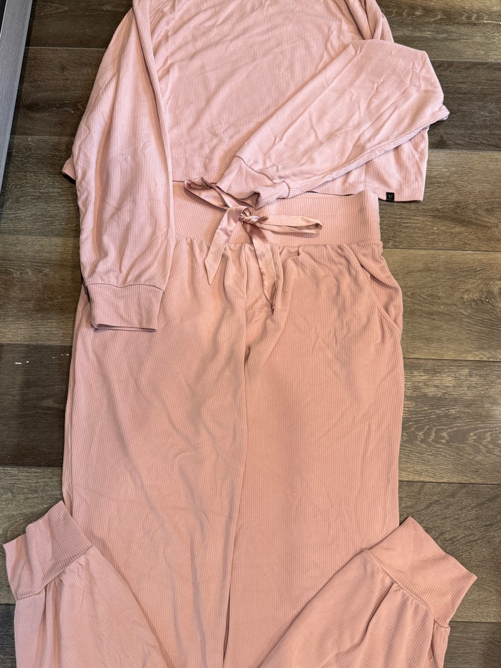 Victoria's Secret Blush Pink Ribbed Lounge Set
